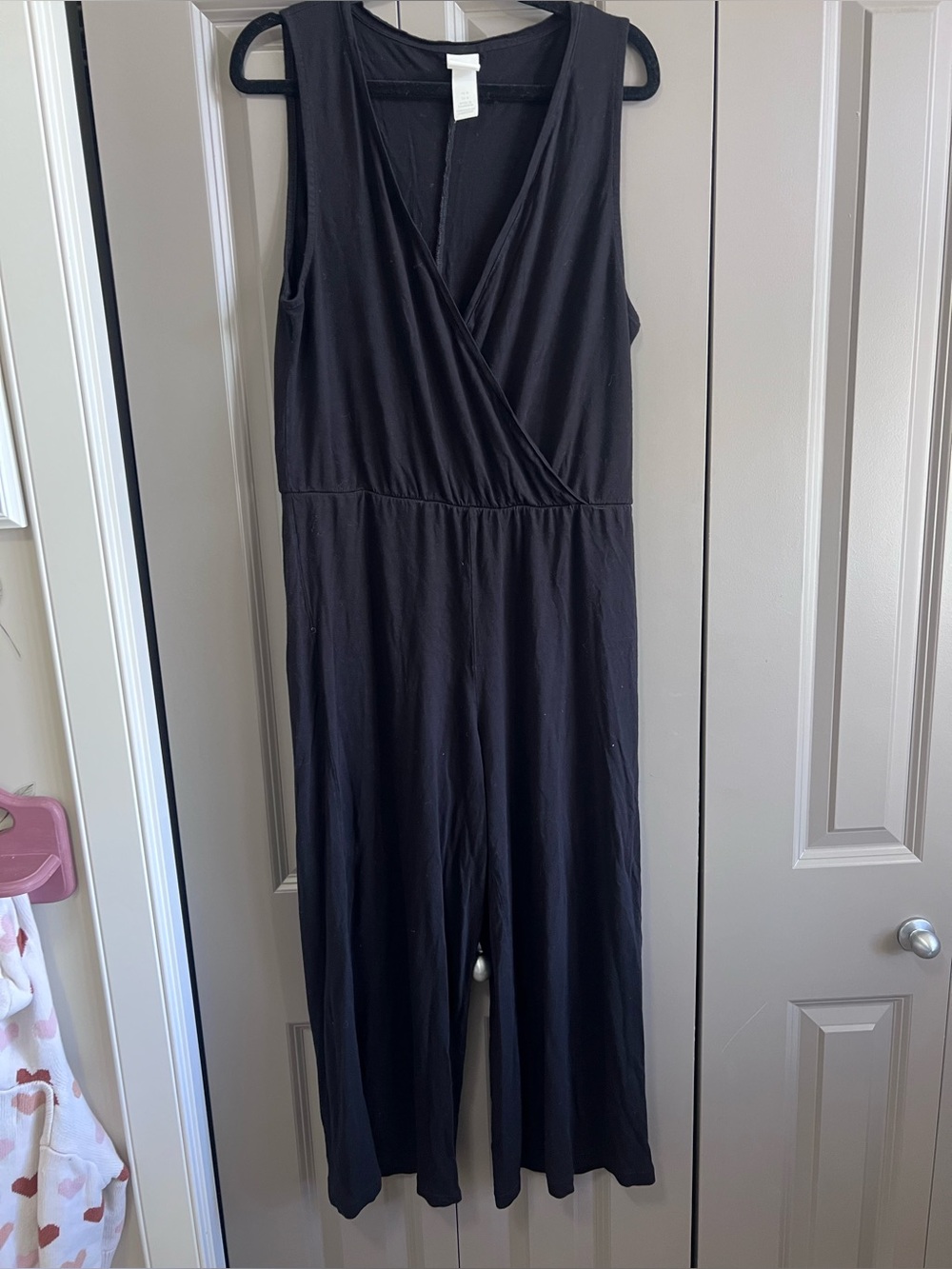 H&M Black Sleeveless Wrap-Front Kids One-Piece